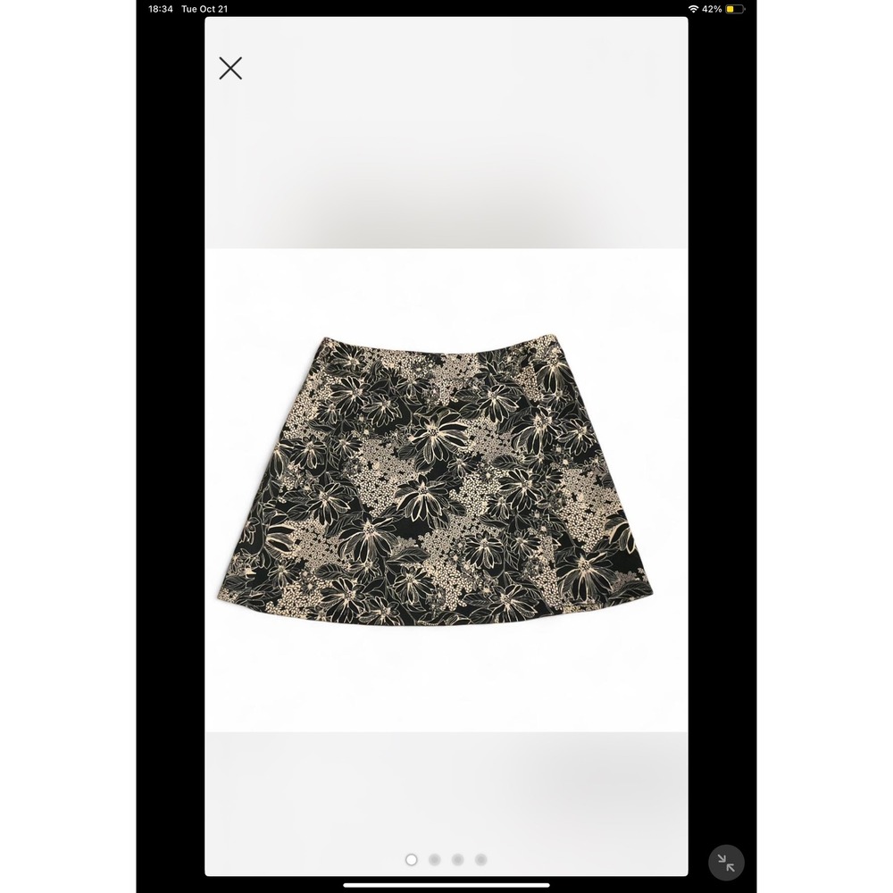 Abercrombie & Fitch Floral Mini Skirt Womens Size M Black Beige